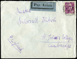 Let LETTRES DU XXe SIECLE N°724 Obl. Paris 114 3/5/46 S. Env. Par Avion Pour Le ROYAUME UNI, TB - Briefe U. Dokumente