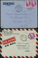 Let LETTRES DU XXe SIECLE N°727 Unité Et Paire Obl. S. 2 Env. Par Avion De 1946, TB - Lettres & Documents
