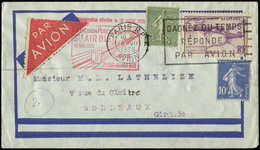 Let Air Bleu N°234, 279 Et PA 7 Obl. Càd 10/07/35 S. Env., Cachet  PARIS-BORDEAUX, TB - First Flight Covers