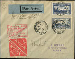 Let Air Bleu N°299 + PA 9 Obl. Càd BORDEAUX 10/7/35 S. Env.  BORDEAUX-PARIS, TB - First Flight Covers