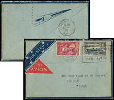 Let Air Bleu N°299 Et 305 Obl. Càd LILLE 12/7/35 Sur Env., Cachet  PARIS-LILLE, TB - First Flight Covers