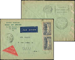 Let Air Bleu N°299 PAIRE Obl. Càd LE HAVRE 5/10/35 S. Env., Cachet  LE HAVRE-PARIS, TB - Erst- U. Sonderflugbriefe