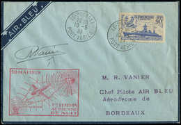 Let Air Bleu N°425 Obl. Càd LE BOURGET 10/5/39 Sur Env.  BORDEAUX-MONT De MARSAN, TB - Premiers Vols