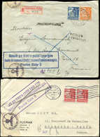 Let Guerre 1939/1945 2 Lettres Du Danemark Avec Cachet "Refoulé Par Bureau Postal Lyon Gare, Faute De Communications Ave - Guerre De 1939-45