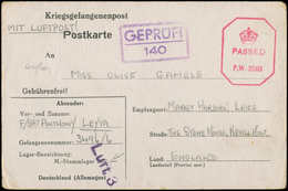 Let Guerre 1939/1945 Formule Kriegsgefangenenpost Avec Censure GEPRUFT/140 Et Censure Anglaise PASSED P.W 3503, 1944, TB - WW II