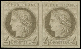 * 16    4c. Gris, PAIRE, ESSAI Avec Trait De Burin Sur La Joue, Rare Et TTB - Otros & Sin Clasificación