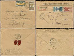 Let GABON N°98 Et 105 Obl. LASSOURVILLE 13/2/29 S. Env. + N°112 Et 132 Obl. LAMBARENE 7/5/30 Sur Env. Rec., TB - Autres & Non Classés