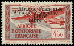 * A.E.F. 17a : 4f50 Rouge-brique Et Bleu-gris, DOUBLE Surcharge, TB. Br - Autres & Non Classés