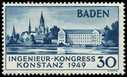 ** ALLEMAGNE Z.O.F. BADE 46a : 30p. Bleu, 2ème Tirage, TB - Autres & Non Classés