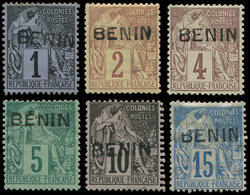 (*) BENIN 1/6 : 1c., 2c., 4c., 5c., 10c. Et 15c., La Série Commerce De 1892, TB - Autres & Non Classés