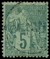 BENIN 4A : 5c. Vert, Surcharge Bleue, Obl., TB. Br - Sonstige & Ohne Zuordnung