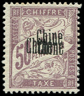 * CHINE Taxe 6a : 50c. Lilas, TRIPLE Surcharge, TB - Autres & Non Classés