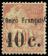 (*) CONGO 6 : 10c. Sur 40c. Rouge-orange, TB. Br - Other & Unclassified