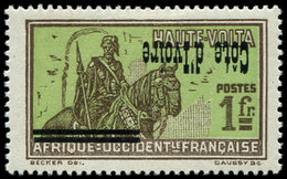 * COTE D'IVOIRE 100a : 1f. Sépia Et Vert-jaune, Surcharge RENVERSEE, TB - Other & Unclassified