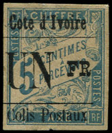 * COTE D'IVOIRE Colis Px 7g : UN FR Sur 5c. Bleu, Surcharge T VIII, TB - Autres & Non Classés