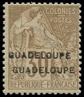 * GUADELOUPE 22b : 30c. Brun, DOUBLE SURCHARGE, TB. C - Autres & Non Classés