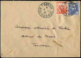 Let INDOCHINE France N°716 + 726 Obl. Càd Provisoire TOURANE/BUU-DIEN-CUC 8/1/47 S. Env., Encerclement De Tourane, R Et  - Other & Unclassified