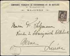 Let MADAGASCAR France N°97 : 25c. Noir Sur Rose, Obl. Càd MAJUNGA MADAGASCAR 7/11/96 S. Env., Arr. BERN 28/11, TB - Other & Unclassified