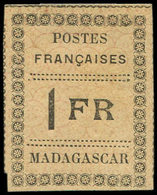 (*) MADAGASCAR 12 : 1f. Noir Sur Jaune, TB. C - Other & Unclassified