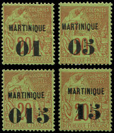 (*) MARTINIQUE 3/6 : 20c. Brique Sur Vert, Surchargés De 1888-91, TB - Autres & Non Classés