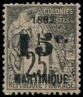 * MARTINIQUE 30b : 15c. S. 25c. Noir S. Rose, ERREUR 1882 Au Lieu De 1892 + Le T. Normal, TB. C - Other & Unclassified