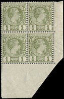 ** MONACO 1 : 1c. Vert Olive, BLOC De 4 Cdf, TTB - Used Stamps