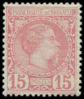 * MONACO 5 : 15c. Rose, Charles III, Bon Centrage, TB - Used Stamps