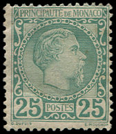 * MONACO 6 : 25c. Vert, Charles III, TB - Oblitérés