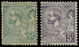 * MONACO 16 Et 46 : Albert Ier, 25c. Vert Et 5f. Violet, TB - Used Stamps