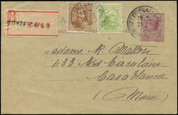 Let MONACO Entier, Louis II, 20c. Violet, CP Rec. Affr. N°77 Et 78 Obl. Càd 23/2/26 Pour Casablanca, R Et TB - Postal Stationery