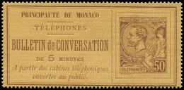 (*) MONACO Téléphone 1 : 50c. Brun Sur Jaune, TB - Other & Unclassified