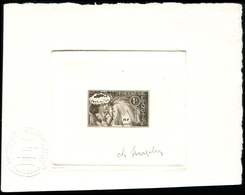 POLYNESIE FRANCAISE 27 : 1f., épreuve D'artiste En Brun Noir Signée Mazelin, TB - Unused Stamps