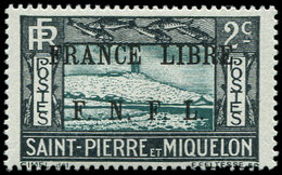 * SAINT PIERRE ET MIQUELON 234 : 2c. Noir Et Vert-bleu, FRANCE LIBRE, TB. C - Ungebraucht