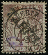 TAHITI 9 : 4c. Lilas-brun Sur Gris, Obl., TB. Br - Autres & Non Classés