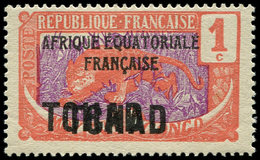 * TCHAD 19b : 1c. Rouge Et Violet, DOUBLE Surcharge TCHAD, TB - Other & Unclassified