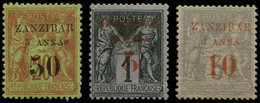 (*) ZANZIBAR 12/13 Et 15 : Sage Surchargés De 1894, TB - Used Stamps