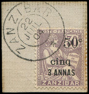 ZANZIBAR 66 : 50c. Et Cinq Sur 3a. Sur 30c. Violet, Obl. S. Fragt, TB - Gebruikt