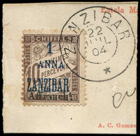 ZANZIBAR 69 : 1a. Sur 10c. Brun, Obl. S. Fragt, TB - Used Stamps