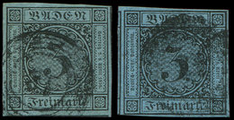 ALLEMAGNE (ANCIENS ETATS) BADE 7 : 3k. Bleu, 3 Ex. Obl., 2 Nuances Distinctes, TB - Other & Unclassified