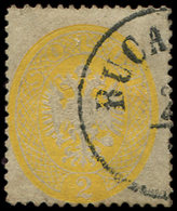 AUTRICHE 22 : 2k. Jaune, Type De 1863, Obl., TB - Andere & Zonder Classificatie