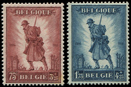 ** BELGIQUE 351/52 : 75c. Brun-rouge Et 1f75 Bleu, TB - Autres & Non Classés