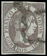 ESPAGNE 7 : 12c. Gris-lilas, Obl., TB - Used Stamps