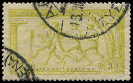 GRECE 177 : 3d. Jaune-olive, Obl., TB - Used Stamps