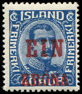 * ISLANDE 120 : 1k. Sur 40a. Bleu, Ch. Légère, TB - Used Stamps