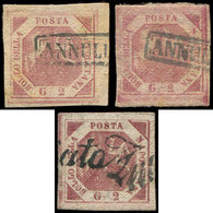 ITALIE (ANCIENS ETATS) DEUX SICILES 3 : 2g. Rose, 3 Ex. Des 3 Planches, Obl., TB - Naples