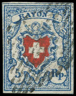 SUISSE 20 : 5Rp. Bleu Et Rouge, Obl., TB. S - Used Stamps