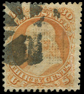 ETATS-UNIS 25a : 30c. Jaune Orange, Grille En Relief, Obl., TB - Other & Unclassified