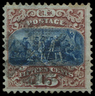 ETATS-UNIS 35a : 15c. Brun-rouge Et Bleu, T II, Obl. Double Grille En Relief, TB - Autres & Non Classés