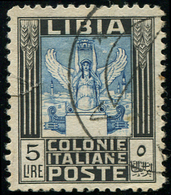 LIBYE 54a : 5l. Noir Et Bleu, Dentelé 11, Obl., TB, Cote Sassone - Libye