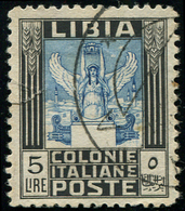 LIBYE 54a : 5l. Noir Et Bleu, Dentelé 11, Obl., TB, Cote Sassone - Libya